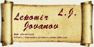 Lepomir Jovanov vizit kartica